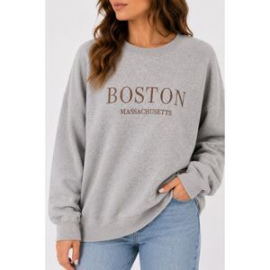 Vintage Boston Massachusetts Gray Crewneck Sweatshirt Size Large